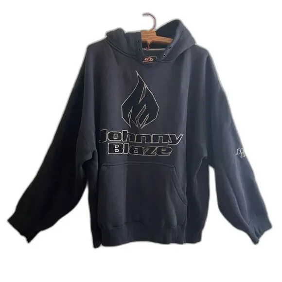 Vtg Johnny Blaze Thick Hoodie Sweatshirt Y2K Streetwear Wu Tang